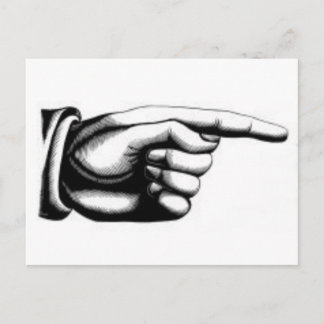 Carte Postale main pointante vintage