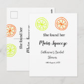Carte Postale Main Squeeze citron citron mariage enter nom d (Devant / Derrière)