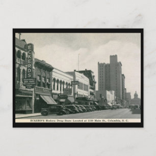 Carte Postale Main St, Columbia, SC Vintage