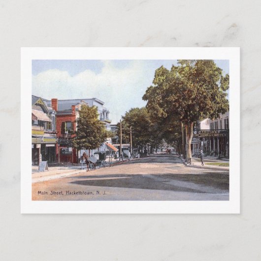 Carte Postale Main St., Hackettstown, NJ 1910 Vintage (Devant)