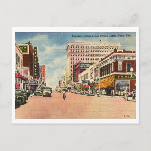 Carte Postale Main St, Little Rock, Arkansas Vintage (Devant)
