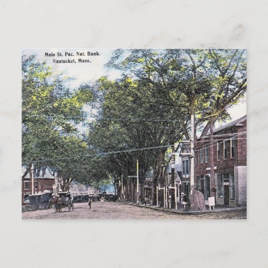 Carte Postale Main St, Nantucket, Massachusetts, Vintage (Devant)