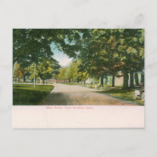 Carte Postale Main St., W. Hartford CT Vintage