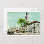 Carte Postale Main St, Worcester, MA Vintage (Devant / Derrière)