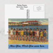 Carte Postale Maine, Beautés de baignade, Plage Old Orchard (Devant / Derrière)