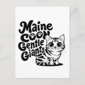 Carte Postale Maine Coon Géants gentils Chat (Devant)
