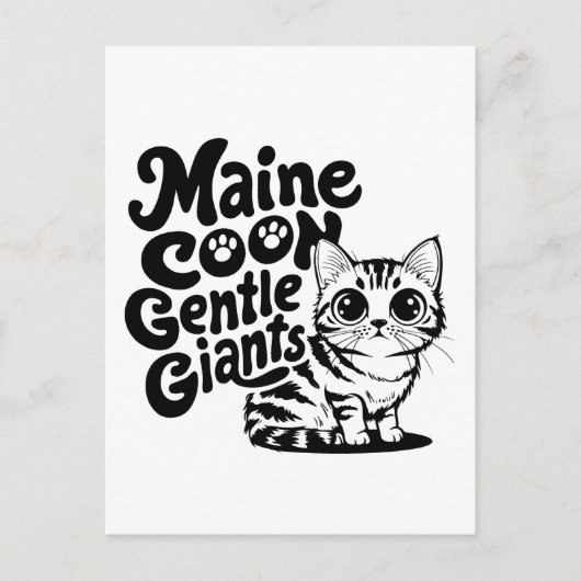 Carte Postale Maine Coon Géants gentils Chat (Devant)