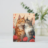 Carte Postale Maine Coon Saint Valentin (Debout devant)