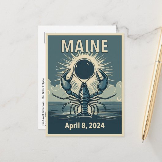 Carte Postale Maine Eclipse (Devant/Arrière en situation)
