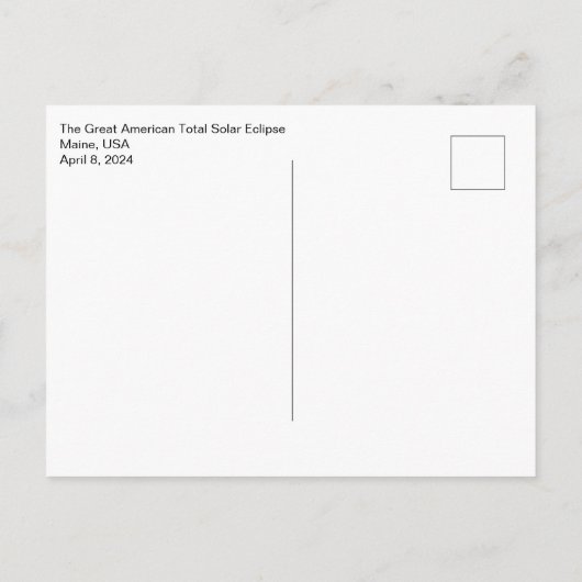 Carte Postale Maine Eclipse (Dos)