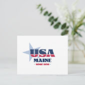 Carte postale Maine en rouge, blanc et bleu (Debout devant)