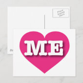 Carte Postale Maine Hot Pink Heart - Je m'aime (Devant / Derrière)