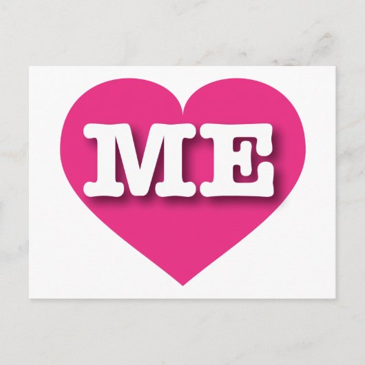 Carte Postale Maine Hot Pink Heart - Je m'aime (Devant)