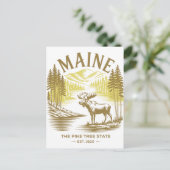 Carte Postale Maine Le Pine Tree State Est. 1820 Moose Travel (Debout devant)