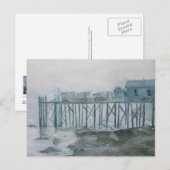 Carte postale Maine Lobster Pier de l'art original (Devant / Derrière)
