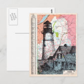 Carte Postale Maine Map Art (Devant / Derrière)