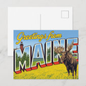 Carte Postale Maine : orignal et phare (Devant / Derrière)