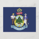 Carte Postale Maine State Flag Pine Tree State Seal & Moose (Devant)