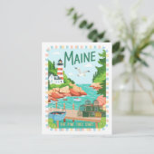 Carte Postale Maine the Pine Tree State USA Summer Travel (Debout devant)