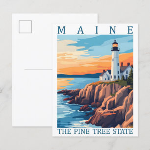 Carte Postale Maine the Pine Tree State USA Travel Place