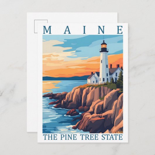 Carte Postale Maine the Pine Tree State USA Travel Place (Devant / Derrière)