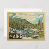 Carte Postale Maine Vintage voyage Snowy Winter Nature (Devant / Derrière)