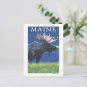 Carte Postale MaineMoose au clair de lune (Debout devant)