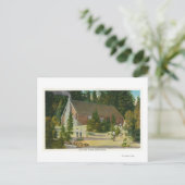 Carte Postale MaineVue d'une cabane en rondins dans les bois du (Debout devant)