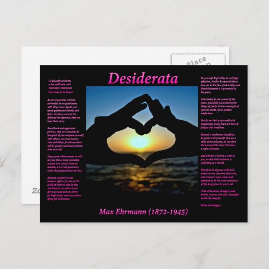 Carte Postale Mains (Devant / Derrière)