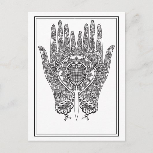 Carte Postale Mains au henné noir (Devant)