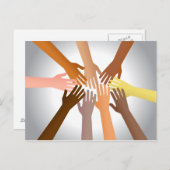 Carte Postale Mains colorées (Devant / Derrière)