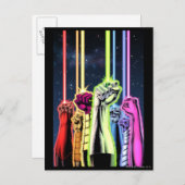 Carte Postale Mains dans les airs avec des anneaux -Couleur (Devant / Derrière)