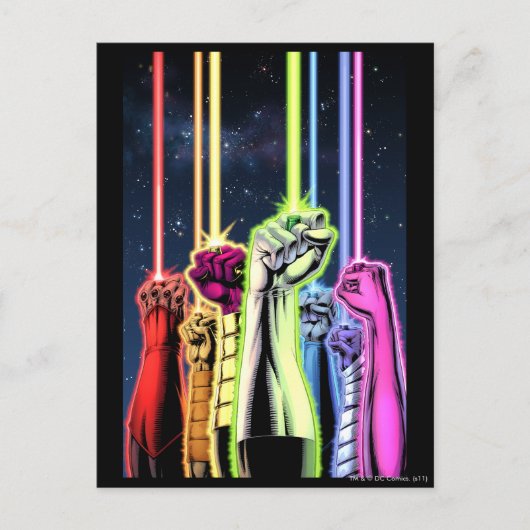 Carte Postale Mains dans les airs avec des anneaux -Couleur (Devant)