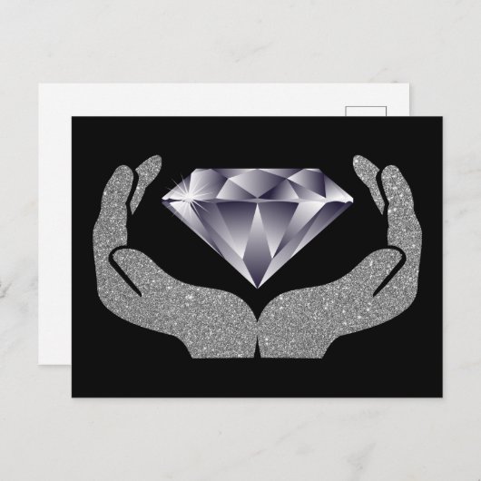 Carte Postale Mains de diamant (Devant / Derrière)