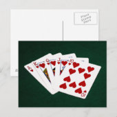 Carte Postale Mains de poker - Brosse royale - Coeur (Devant / Derrière)