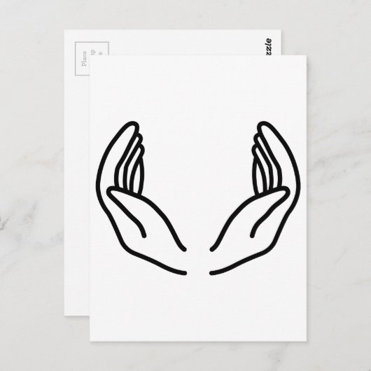 Carte Postale Mains découpées (Devant / Derrière)