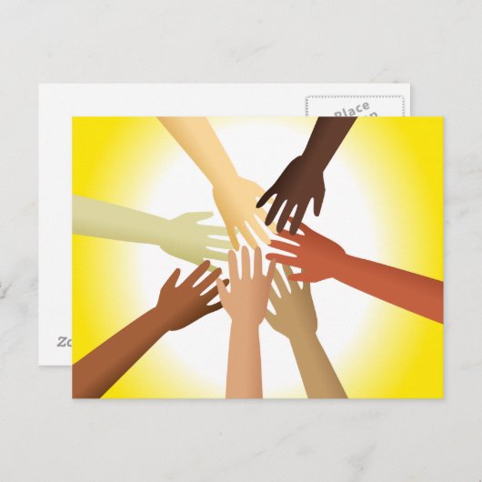 Carte Postale Mains diverses (Devant / Derrière)