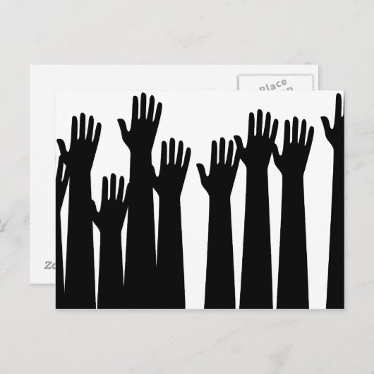 Carte Postale Mains élevées (Devant / Derrière)