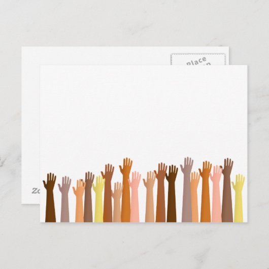 Carte Postale Mains élevées (Devant / Derrière)