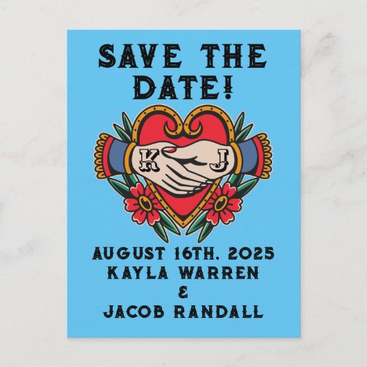 Carte Postale Mains en mariage Mariage tatouage Enregistrer la d (Devant)