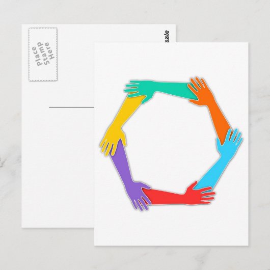 Carte Postale Mains jointes (Devant / Derrière)