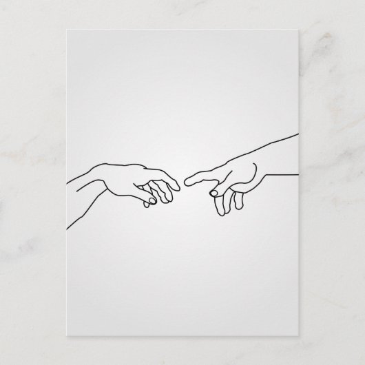 Carte Postale Mains montrant la création d'Adam (Devant)