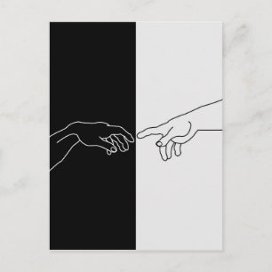 Carte Postale Mains montrant la création d'Adam