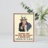 Carte Postale Mains outre de la sécurité sociale (Debout devant)