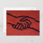 Carte Postale mains rouges (Devant / Derrière)