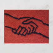 Carte Postale mains rouges (Devant)