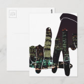 Carte Postale mains sur la skyline de LA (Devant / Derrière)