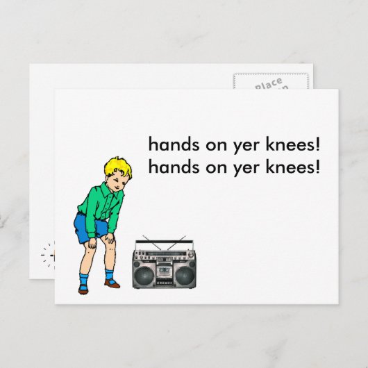 Carte Postale mains sur les genoux ! (Devant / Derrière)