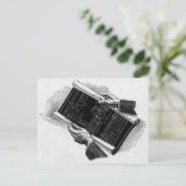 Carte Postale Mains w Architectural Blueprints, Vintage Business (Debout devant)