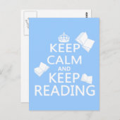 Carte Postale Maintenez calme et continuez la lecture (Devant / Derrière)